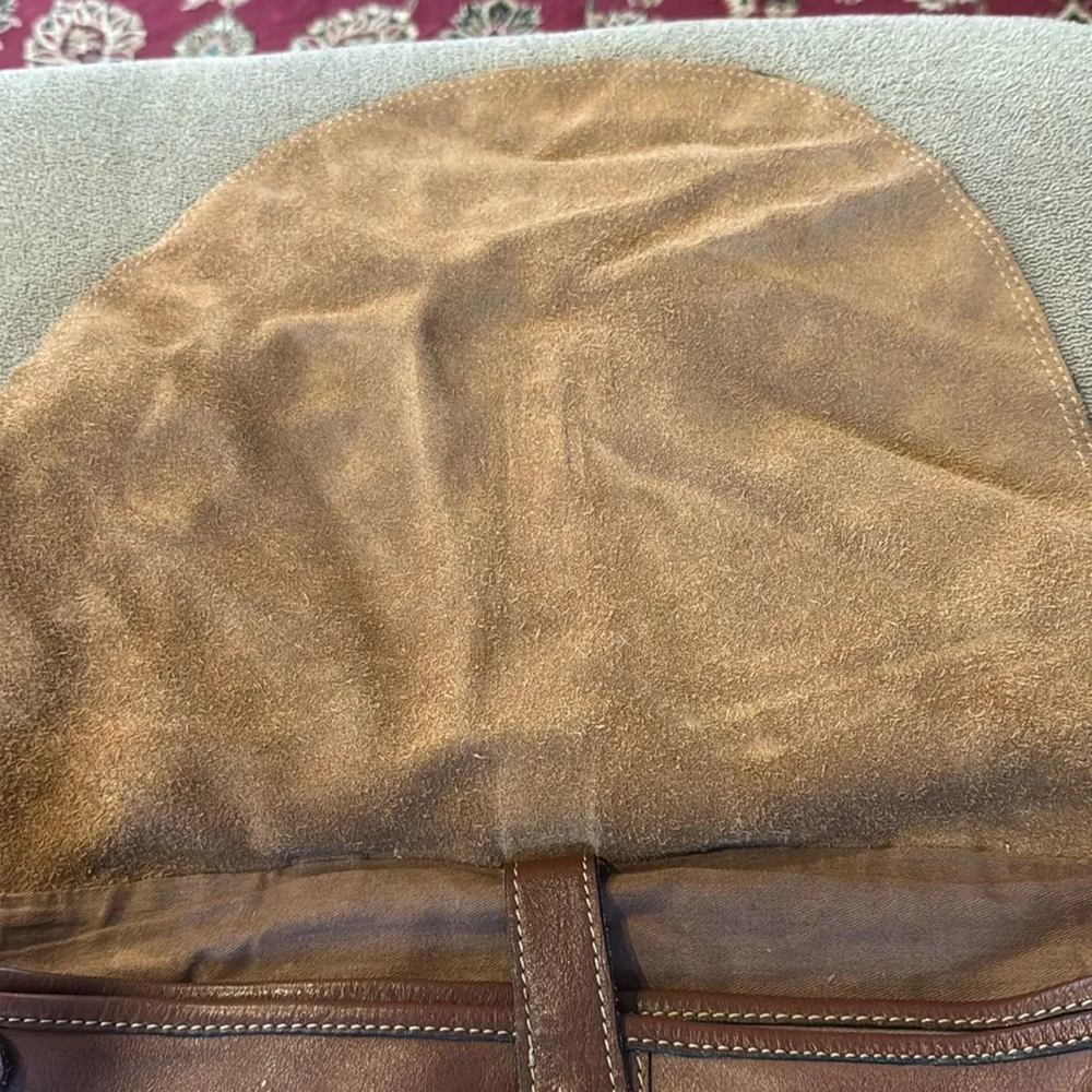Unbranded 100% Leather Messenger Bag Laptop Crossbody Bag (TD)